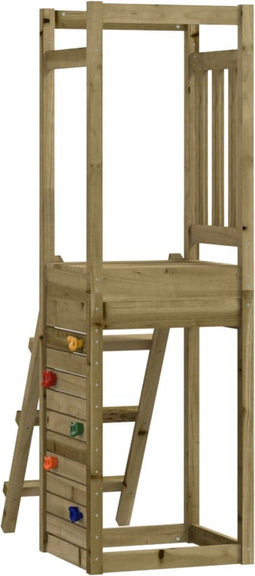 vidaXL Speeltoren met ladder en klimwand 53x46,5x169 cm hout