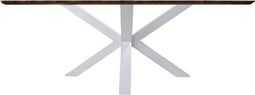 Tafel Fishbone Rechthoek - 240x100x76 - Naturel/wit - Eiken/metaal