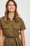 VILA VISAFINA S/S SHIRT DRESS - Dames Jurk - Totale lengte 105 cm bij maat S - Maat S