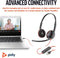 Poly Blackwire C3220 - Binaurale USB-C headset - Volumeregeling en microfoon mute - Zwart