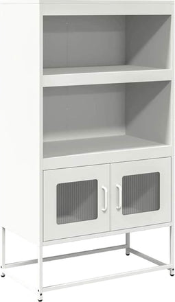 vidaXL - Hoge - kast - 68x39x123 - cm - staal - wit