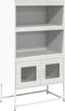 vidaXL - Hoge - kast - 68x39x123 - cm - staal - wit