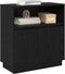 vidaXL - Dressoir - met - LED - Zwart - Eiken - 71x34,5x75 - cm - Geengineerd - Hout