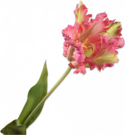 Silk-ka Zijden Bloem-Kunstbloem Tulp Steel Geel-Roze 71 cm