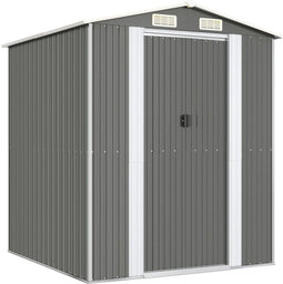 vidaXL - Tuinschuur - 192x191x223 - cm - gegalvaniseerd - staal - lichtgrijs