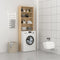 vidaXL - Wasmachinekast - 64x24x190 - cm - wit - en - sonoma - eikenkleurig