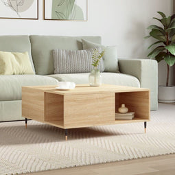 vidaXL - Salontafel - 80x80x36,5 - cm - bewerkt - hout - sonoma - eikenkleurig