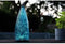 Lantaarn op zonne-energie - GARDEN ID Blue Dome - Ø17 H40 cm - Autonomie 6-8u - Aan/uit knop - Oplaadbare AA-batterij