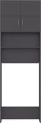 vidaXL - Wasmachinekast - 64x25,5x190 - cm - bewerkt - hout - grijs