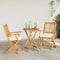 vidaXL - Vouwbare - Tuinstoelen - met - Witte - Kussen - 2-stuks - Massief - Acaciahout