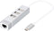 Digitus DA-70253 - USB Hub - 4 poorten USB 2.0 en 1x Ethernet 1Gbps - Grijs Aluminium