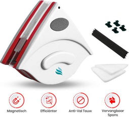 TibaGoods Ramenwasser model 1 - Magnetische Raamwisser voor Dubbelglas - Inclusief 2 extra sponsjes en 4 verbindingsdopjes (2 stuks)