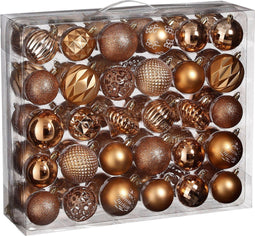 House of Seasons - Plastic Kerstballen Set - 60 Stuks - Ø7 cm - Koper (60 stuks)