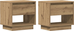 vidaXL - Nachtkastje - 2 - stuks - Artisan - Eiken - 45x34x47 - cm - Gelaagd - Hout
