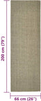 vidaXL Sisalmat voor krabpaal 66x200 cm taupe