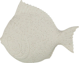 J-Line decoratie Vis Details Zand Glazuur Porselein Wit Large