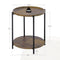 Woltu Ronde Salontafel met 2 Planken en Afneembaar Dienblad Vintage Houtlook