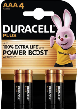 Duracell Plus Power Boost - AAA Alkaline batterij 1.5 V - Set van 4 (4 stuks)