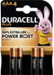 Duracell Plus Power Boost - AAA Alkaline batterij 1.5 V - Set van 4 (4 stuks)