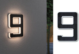Paulmann Outdoor Solar huisnummer 9 - 3000K IP44 accu verwisselbaar