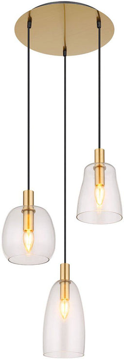 Globo Garri - hanglamp - messing - glas - Ø 43cm - E14 - 15789-3HM