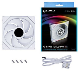 Lian Li Uni Fan TL LCD - Case Fan 140mm - RGB verlichting en LCD-scherm - Wit