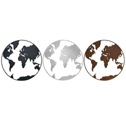 Wanddecoratie DKD Home Decor Metaal Wereldkaart (100 x 1 x 100 cm) (3 pcs)