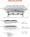 Chafing dish set RVS - 2 bakken GN 1/2 - 9L capaciteit - (2 stuks)