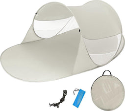 tectake® Pop Up Strandtent 245 x 145 x 95 cm - UV-Bescherming - Grijs