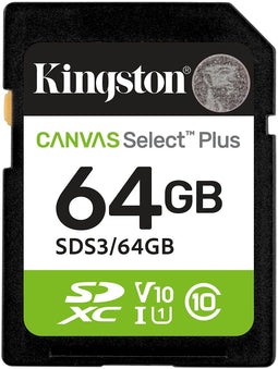 Kingston Canvas Select Plus Gen. 3 - SDXC 64GB - UHS-I tot 150MB/s - Class 10