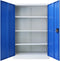 vidaXL - Kantoorkast - 90x40x140 - cm - metaal - grijs - en - blauw