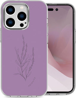 iMoshion Hoesje Geschikt voor iPhone 14 Pro Hoesje Siliconen - iMoshion Design hoesje - Paars / Floral Purple