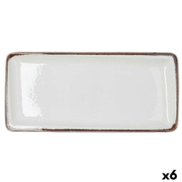 Bidasoa Orion - Snackdienblad - Stapelbaar - Wit 34 x 16 cm (6 Stuks)