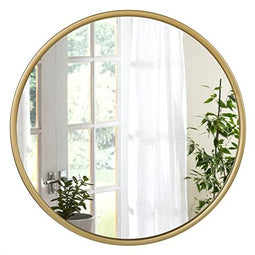 Woltu Ronde Wandspiegel met Gouden Frame 40 cm - Modern en Decoratief voor Badkamer, Slaapkamer en