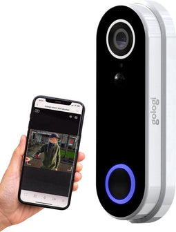 Gologi draadloze video deurbel - HD camera met night vision en WiFi - Waterdicht - Wit