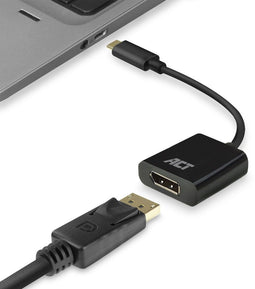 ACT AC7320 - USB-C naar DisplayPort adapter - 4K @ 60Hz - Zwart