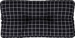 vidaXL - Palletkussen - ruitpatroon - 80x40x12 - cm - stof - zwart