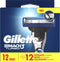 Gillette Mach3 Turbo - Scheermesjes voor Mannen - 3 mesjes met Lubrastrip - (12 stuks)