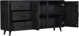 Dressoir zwart - dressoir kast - industrieel dressoir 180 cm
