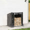 vidaXL - Haardhoutrek - met - regenhoes - 100,5x80,5x110,5 - cm - staal