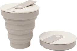 HUNU - Opvouwbare Siliconen Reisbeker - to go cup - Lichtgrijs - 235ml