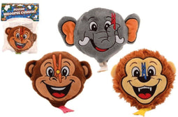 Pluche scheetkussen - Dierengezicht - Grappig scheetgeluid - Olifant aap of leeuw