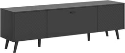 Furnilux Linea - TV meubel - Mat MDF en melamine - Grijs en zwart - 40x185x55cm
