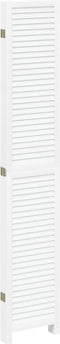 vidaXL - Kamerscherm - met - 5 - panelen - massief - paulowniahout - wit