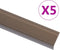vidaXL Trapneuzen L-vormig 5 st 90 cm aluminium bruin