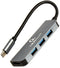 Gembird A-CM-COMBO2-01 - USB-C naar HDMI 4K 30Hz en 3x USB-A adapter - Grijs