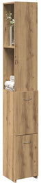 vidaXL - Badkamerkast - 25x25x170 - cm - bewerkt - hout - artisanaal - eikenkleurig