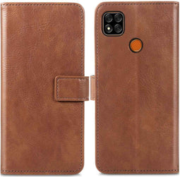 iMoshion Hoesje Geschikt voor Xiaomi Redmi 9C Hoesje Met Pasjeshouder - iMoshion Luxe Bookcase - Bruin