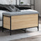 vidaXL - Opbergbankje - 82x42x45 - cm - bewerkt - hout - sonoma - eikenkleurig