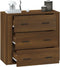 vidaXL - Dressoir - 80x33x70 - cm - bewerkt - hout - bruin - eikenkleur